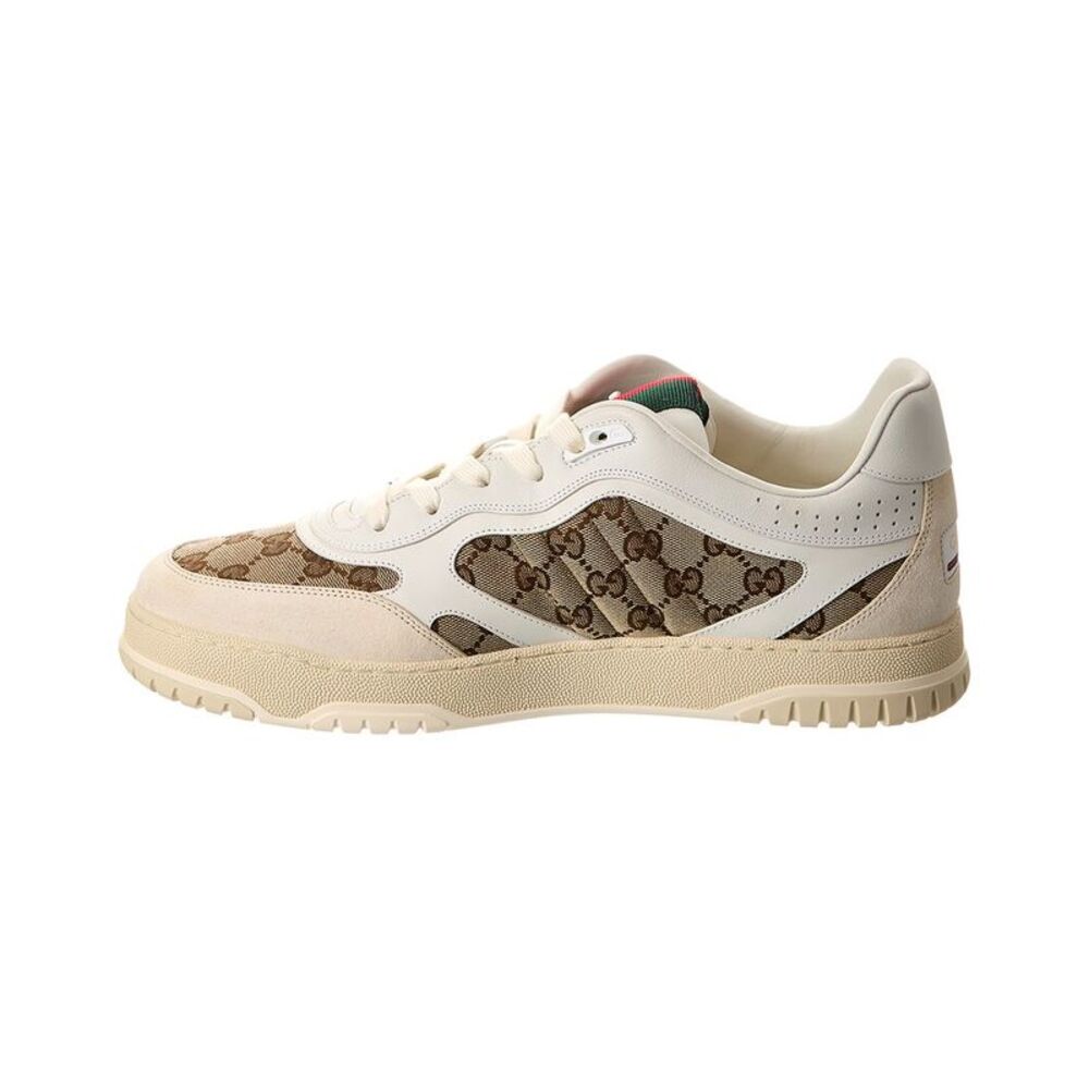 Gucci Re-Web Gg Canvas & Leather Sneaker, Brown - Picture 2 of 5